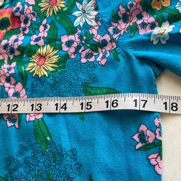 Talbots Blue Floral Lightweight Cardigan - Picture 6 of 7